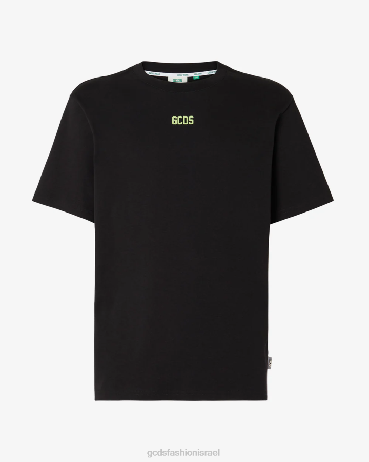 הַלבָּשָׁה GCDS חולצת טריקו רגילה עם לוגו אקולוגי ליים גברים 0028108