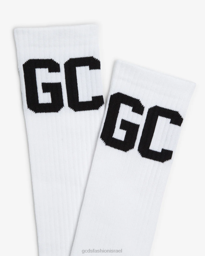 אבזר GCDS גרבי לוגו של להקת אמצע העגל לבן גברים 0028198