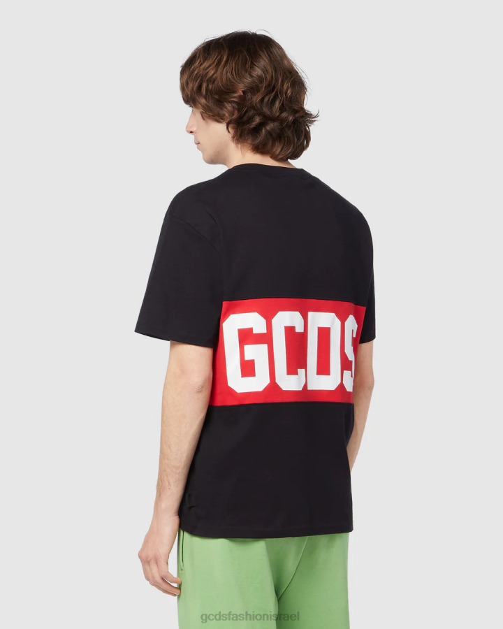 הַלבָּשָׁה GCDS חולצת טריקו רגילה להקת לוגו שָׁחוֹר גברים 0028310