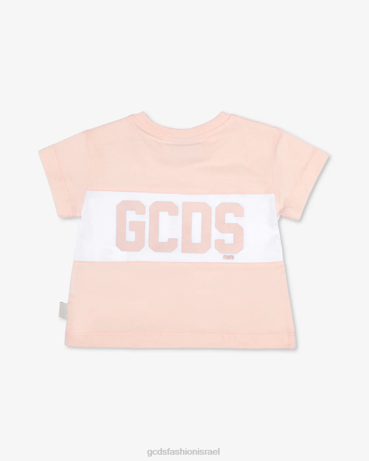 הַלבָּשָׁה GCDS חולצה להקת לוגו לתינוק ורד פנינה ילדים 0028635