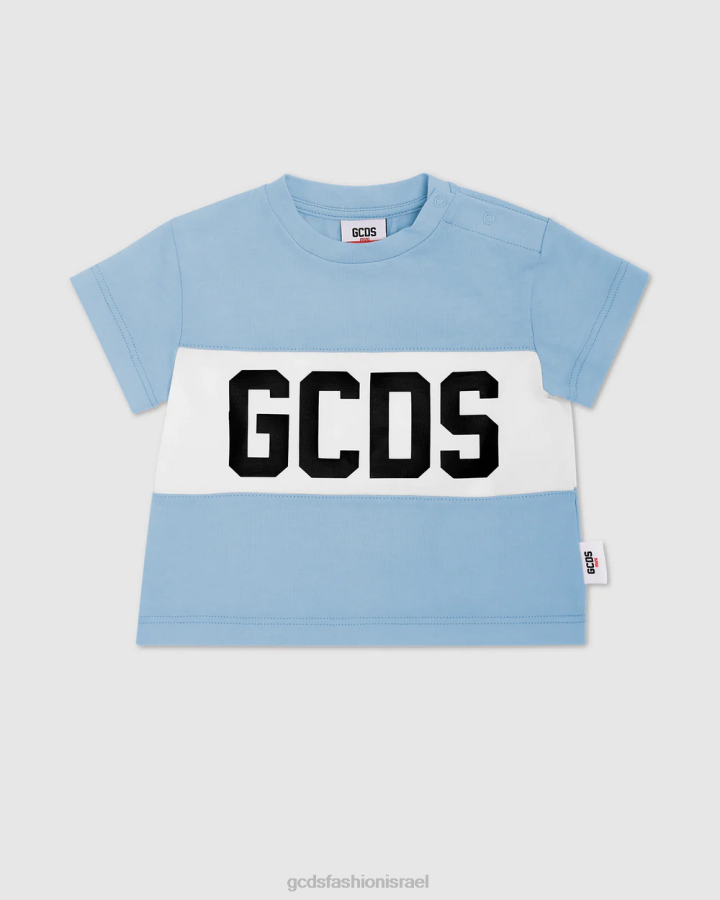 הַלבָּשָׁה GCDS חולצת טי עם מוטיב לוגו לתינוק כחול בהיר ילדים 0028638