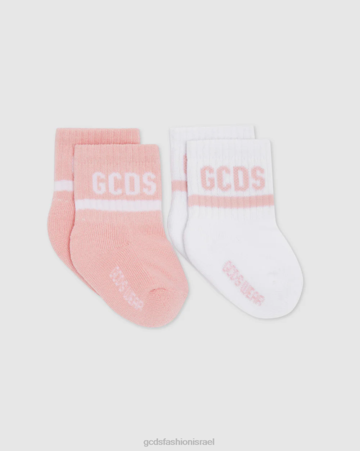 אבזר GCDS סט גרביים בשני חלקים מוטיב לוגו וָרוֹד ילדים 0028647