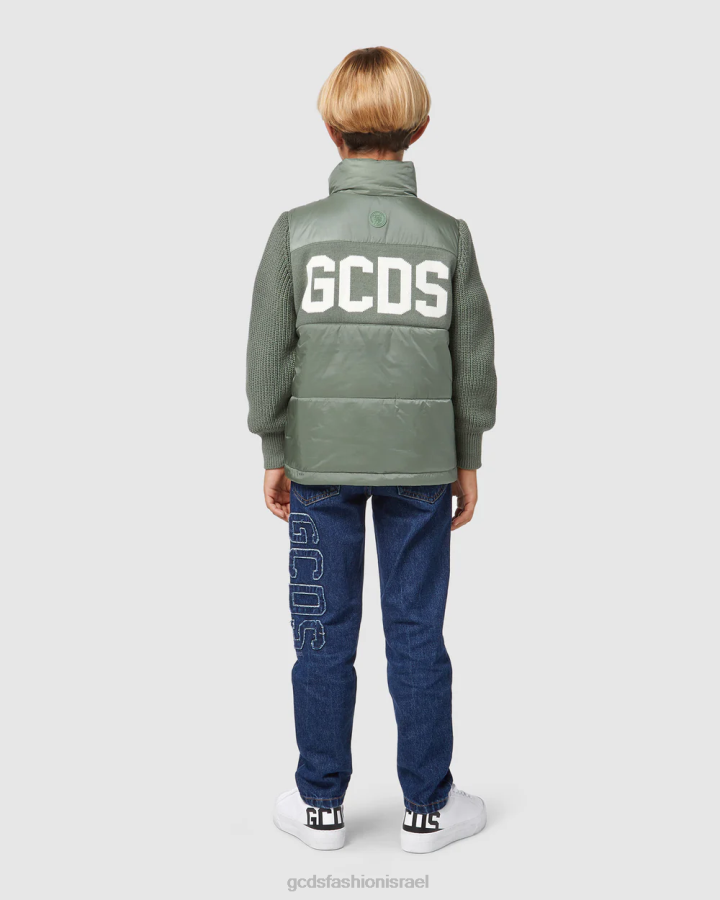 הַלבָּשָׁה GCDS מעיל עליון עם לוגו ג'וניור ירוק ילדים 0028663