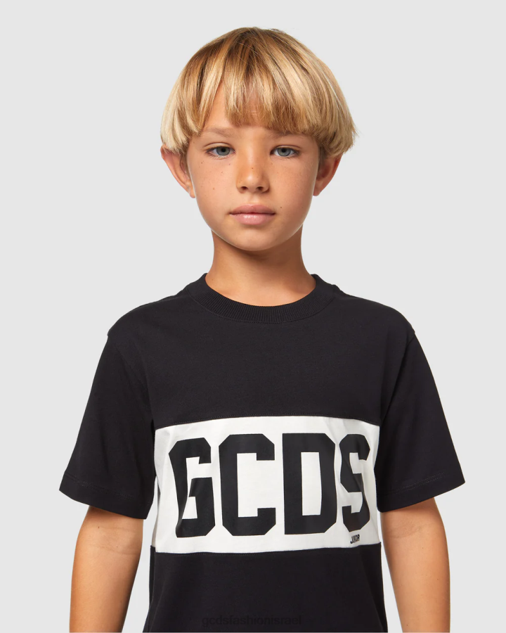 הַלבָּשָׁה GCDS חולצת טריקו של להקת לוגו ג'וניור שָׁחוֹר ילדים 0028710