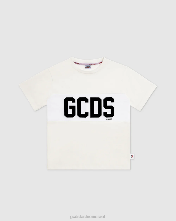 הַלבָּשָׁה GCDS חולצת טריקו של להקת לוגו ג'וניור צבע קרם ילדים 0028724
