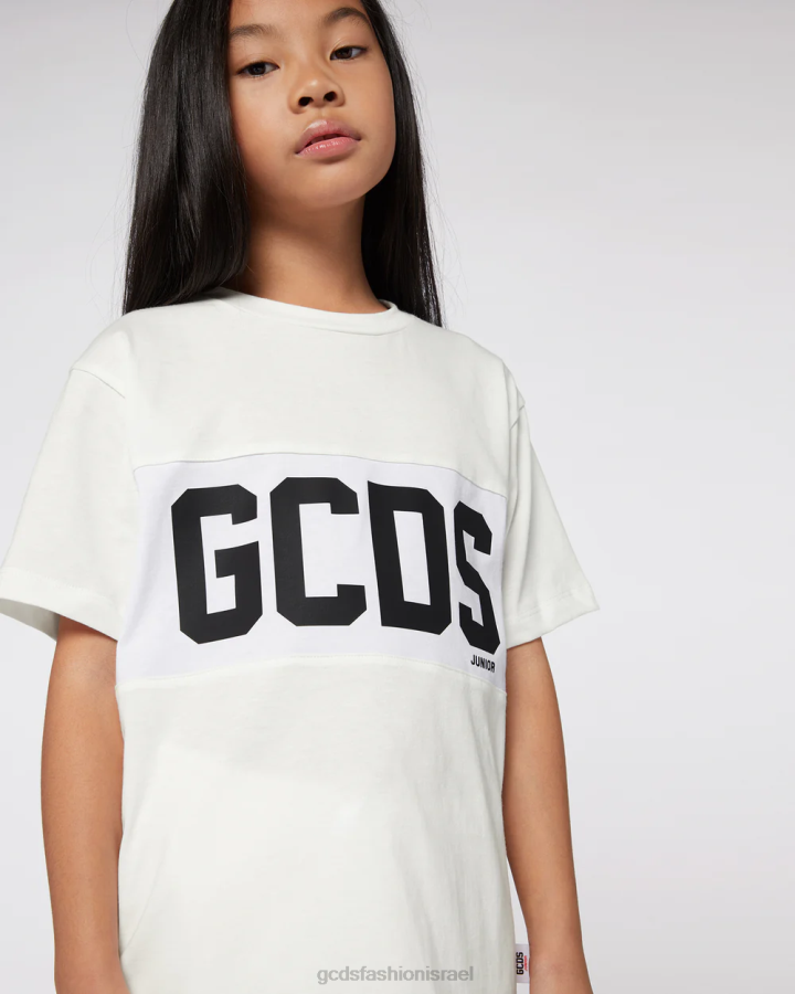 הַלבָּשָׁה GCDS חולצת טריקו של להקת לוגו ג'וניור צבע קרם ילדים 0028724