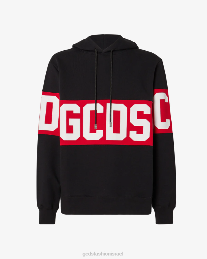 הַלבָּשָׁה GCDS קפוצ'ון רגיל להקת לוגו שָׁחוֹר גברים 002874