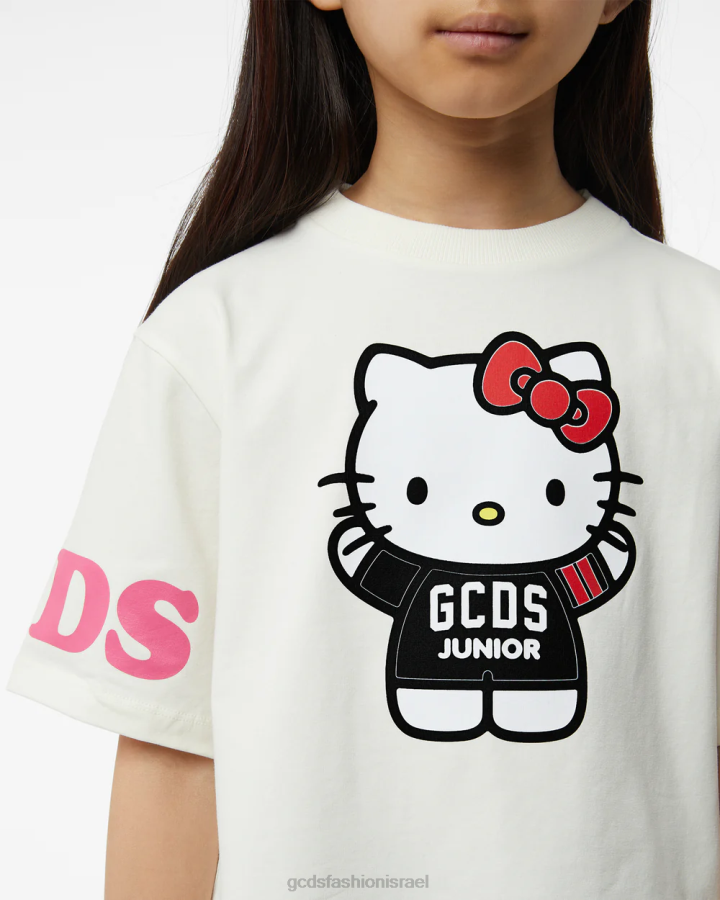 הַלבָּשָׁה GCDS חולצת הלו קיטי ג'וניור צבע קרם ילדים 0028792