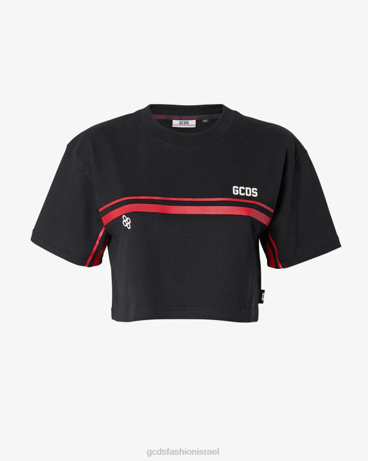 הַלבָּשָׁה GCDS bliss crop top שָׁחוֹר נשים 0028366