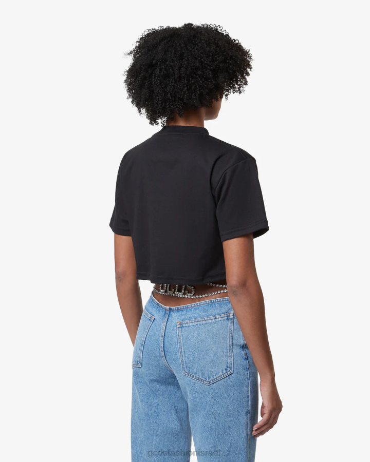 הַלבָּשָׁה GCDS bliss crop top שָׁחוֹר נשים 0028366