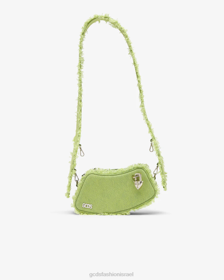 אבזר GCDS תיק crossbody קטן עם פסיק ג'ינס ליים גברים 0028251