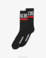 אבזר GCDS גרבי לוגו שָׁחוֹר גברים 0028200 - Image 2
