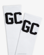 אבזר GCDS גרבי לוגו של להקת אמצע העגל לבן גברים 0028198 - Image 3