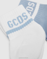 אבזר GCDS סט גרביים בשני חלקים מוטיב לוגו כחול בהיר ילדים 0028649 - Image 2
