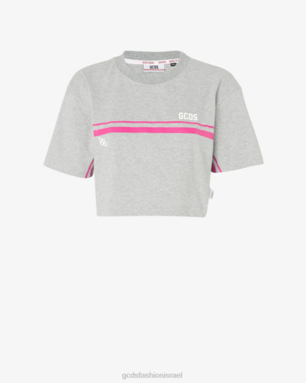 הַלבָּשָׁה GCDS bliss crop top אפור נשים 0028364