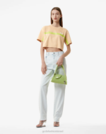הַלבָּשָׁה GCDS bliss crop top בז' נשים 0028365 - Image 2