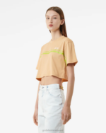 הַלבָּשָׁה GCDS bliss crop top בז' נשים 0028365 - Image 3
