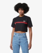 הַלבָּשָׁה GCDS bliss crop top שָׁחוֹר נשים 0028366 - Image 3