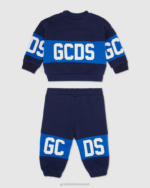 הַלבָּשָׁה GCDS אימונית עם מוטיב לוגו לתינוק כחול כהה ילדים 0028597 - Image 2