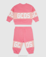 הַלבָּשָׁה GCDS אימונית עם מוטיב לוגו לתינוק ורוד עריסה ילדים 0028595 - Image 2