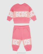 הַלבָּשָׁה GCDS אימונית עם מוטיב לוגו לתינוק ורוד עריסה ילדים 0028595