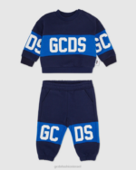 הַלבָּשָׁה GCDS אימונית עם מוטיב לוגו לתינוק כחול כהה ילדים 0028597