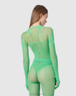 הַלבָּשָׁה GCDS בגד גוף ארס ירוק נשים 0028393 - Image 3