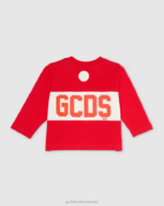 הַלבָּשָׁה GCDS חולצה להקת לוגו לתינוק אָדוֹם ילדים 0028633 - Image 2