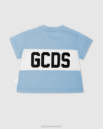 הַלבָּשָׁה GCDS חולצת טי עם מוטיב לוגו לתינוק כחול בהיר ילדים 0028638 - Image 2