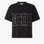 הַלבָּשָׁה GCDS חולצת טי של לוגו בלינג שָׁחוֹר נשים 0028357