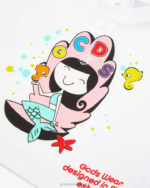 הַלבָּשָׁה GCDS חולצת טריקו בתולת ים לתינוק לבן ילדים 0028643 - Image 3