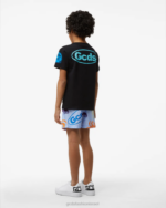 הַלבָּשָׁה GCDS חולצת טריקו עם מעטפת ג'וניור שָׁחוֹר ילדים 0028727 - Image 3