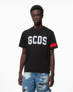 הַלבָּשָׁה GCDS חולצת טריקו רגילה לוגו שָׁחוֹר גברים 002879 - Image 3