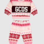 הַלבָּשָׁה GCDS חליפת אימונית לחג המולד עם לוגו לתינוק וָרוֹד ילדים 0028593