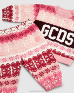 הַלבָּשָׁה GCDS חליפת אימונית לחג המולד עם לוגו לתינוק וָרוֹד ילדים 0028593 - Image 3