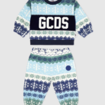 הַלבָּשָׁה GCDS חליפת אימונית לחג המולד עם לוגו לתינוק כְּחוֹל ילדים 0028596