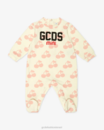 הַלבָּשָׁה GCDS חליפת משחק דובדבן לתינוק לבן/ורוד ילדים 0028589