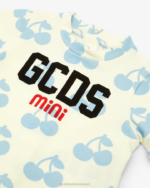 הַלבָּשָׁה GCDS חליפת משחק דובדבן לתינוק אוף לבן/כחול מלאך ילדים 0028590 - Image 3