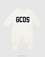 הַלבָּשָׁה GCDS חליפת משחק עם מוטיב לוגו צבע קרם ילדים 0028583