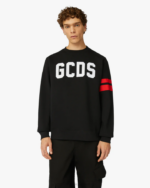 הַלבָּשָׁה GCDS לוגו צוואר צוואר רגיל שָׁחוֹר גברים 002873 - Image 3