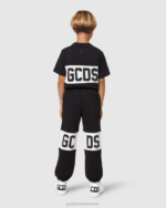הַלבָּשָׁה GCDS מכנסי טרנינג להקת לוגו ג'וניור שָׁחוֹר ילדים 0028736 - Image 3