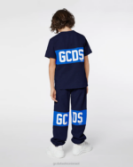הַלבָּשָׁה GCDS מכנסי טרנינג להקת לוגו ג'וניור כחול כהה ילדים 0028742 - Image 3