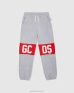 הַלבָּשָׁה GCDS מכנסי טרנינג להקת לוגו ג'וניור אפור ילדים 0028734