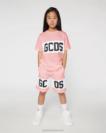 הַלבָּשָׁה GCDS מכנסי להקת לוגו ג'וניור וָרוֹד ילדים 0028744 - Image 2