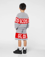 הַלבָּשָׁה GCDS מכנסי להקת לוגו ג'וניור אפור ילדים 0028746 - Image 3