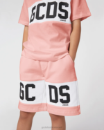 הַלבָּשָׁה GCDS מכנסי להקת לוגו ג'וניור וָרוֹד ילדים 0028744 - Image 4
