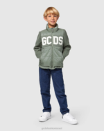 הַלבָּשָׁה GCDS מעיל עליון עם לוגו ג'וניור ירוק ילדים 0028663 - Image 2