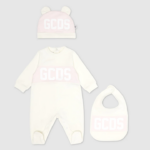 הַלבָּשָׁה GCDS סט תינוק משלושה חלקים להקת לוגו וָרוֹד ילדים 0028569