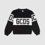 הַלבָּשָׁה GCDS צווארון צווארון להקת לוגו ג'וניור שָׁחוֹר ילדים 0028669