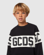 הַלבָּשָׁה GCDS צווארון צווארון להקת לוגו ג'וניור שָׁחוֹר ילדים 0028669 - Image 4
